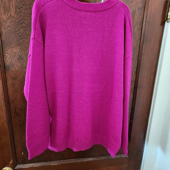 Skies Are Blue Fuchsia Cardigan Sweater - Picture 2 of 3